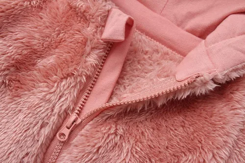 Miniatura 3 de Mono mullido con capucha para bebé, pelele de forro polar de manga larga con cremallera