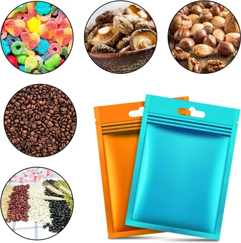 Miniatura 4 de 200 piezas de bolsas Mylar Zip Lock. Bolsas de papel de aluminio, plano metálico Mylar Foil plano, bolsas ZipLock de almacenamiento de alimentos.
