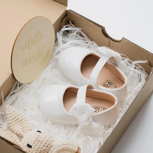 Miniatura 2 de ohsofy Zapatos de Mary Jane antideslizantes con lazo de princesa para bebé y niña, zapatos de vestido de princesa para los primeros pasos, zapatos