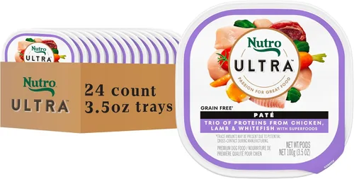 Miniatura 13 de Nutro Ultra Dog Food, alimento húmedo para perros, trío de proteínas en paté: pollo, cordero, pescado blanco, bandejas de 3.5 onzas