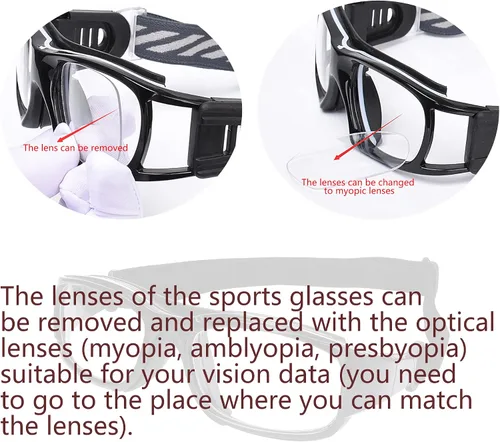 Miniatura 4 de SooGree Gafas Deportivas de Squash y Racquetball, Gafas de Baloncesto, Correa Ajustable, Resistente al Impacto