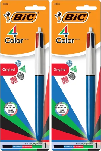 Miniatura 9 de Bolígrafo retráctil BIC de 4 colores con punta media de 1.0 mm, 1 unidad en colores de tinta surtidos Verde