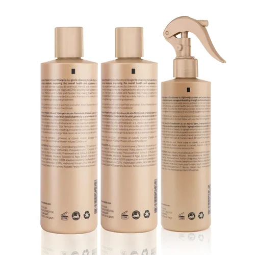 Miniatura 7 de Moehair Trio Pack Combo de champú y acondicionador con infusión de proteínas con acondicionador sin enjuague Hidrata el cabello seco y dañado