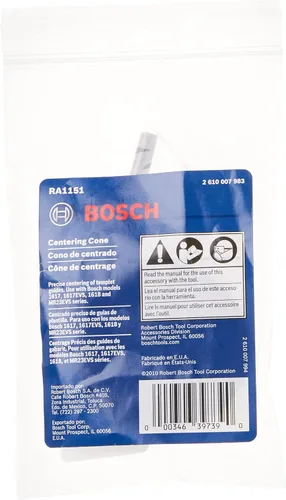 Miniatura 5 de Bosch RA1151 - Pasador y cono de centrado de la sub-base de la rebajadora. Funciona con pinza de 1/4 pulgadas o 1/2 pulgadas