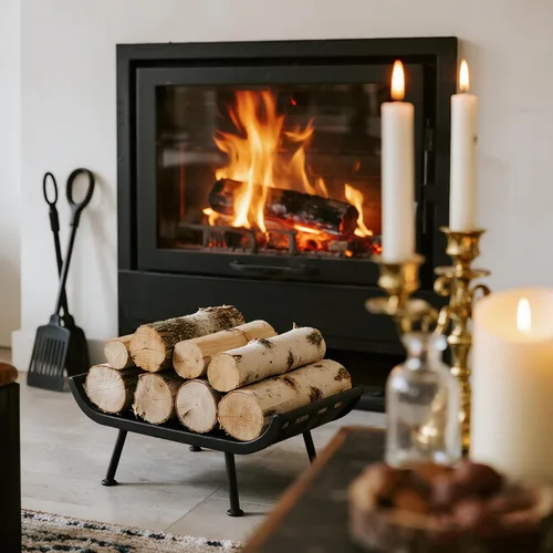 Miniatura 2 de Sancodee Paquete de 6 troncos de abedul blanco para chimenea - Troncos de árbol de abedul para decoración, leña decorativa para repisa falsa