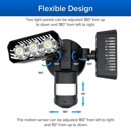 Miniatura 8 de SANSI Luces Exteriores con Sensor de Movimiento de 28W 3500LM, Reflectores Exteriores con Sensor de Movimiento, Luces de Seguridad Detector con 4