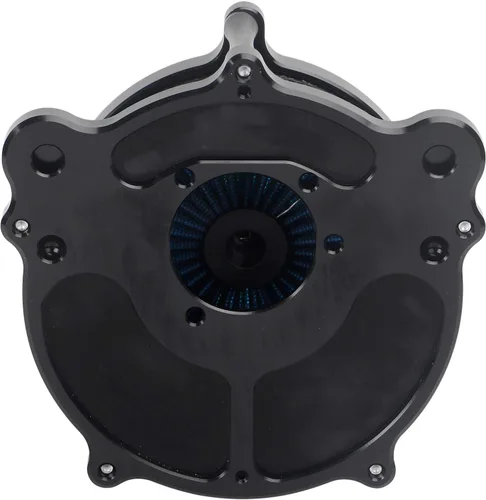 Miniatura 5 de Filtro de entrada azul con filtro de aire de corte en contraste compatible con Harley Dyna 1993-2016, Softail 1993-2015, Touring 1993-2007