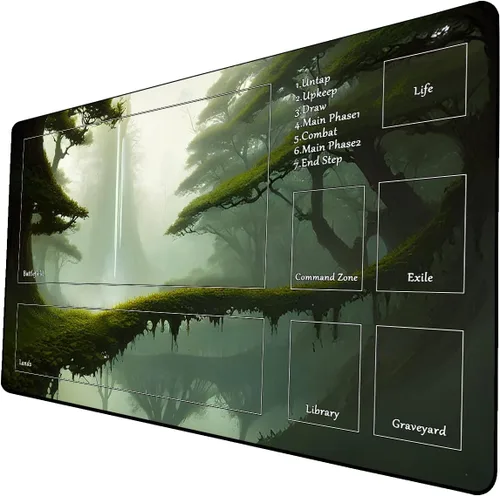 Miniatura 11 de Tapete de juego de cartas coleccionables AI Painting – Tapete de juego MTG con zonas, 24 x 14 pulgadas, tapete de juego MTG de alta calidad – El