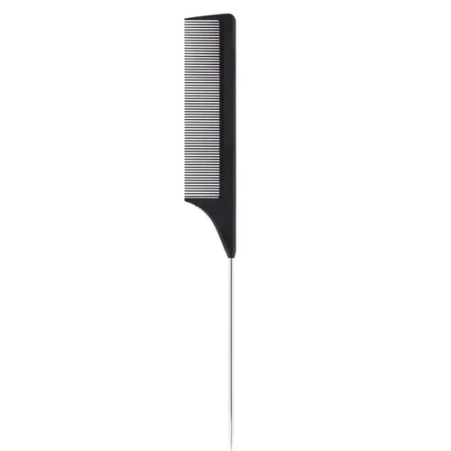 1 paquete de peines profesionales de acero al carbono resistentes al calor con púa de metal, antiestática, color negro, peine para el cabello, 1