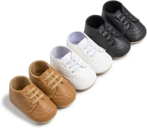 Miniatura 2 de Casazoe Zapatos Oxford de piel sintética para bebés, niños y niñas, mocasines de boda, zapatos de vestir para bautismo para niños pequeños, zapatos