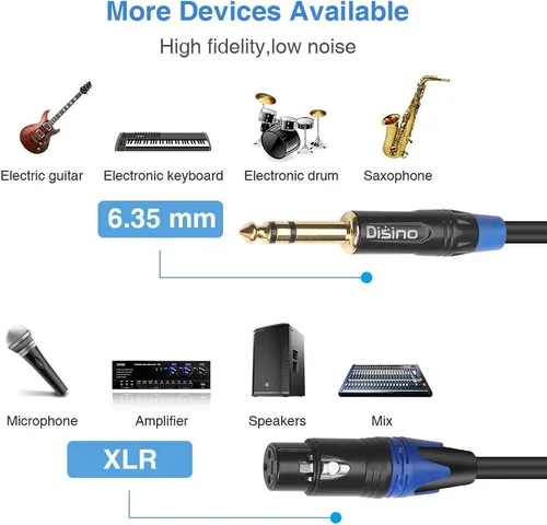 Miniatura 4 de Cable divisor XLR hembra dual a conector TRS macho estéreo de 1/4 pulg. (6,35 mm) Y, cable de conexión desequilibrado de adaptador XLR hembra a