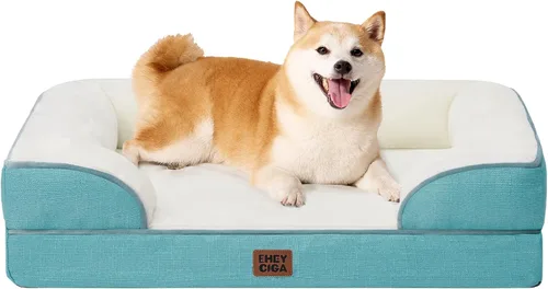 Miniatura 48 de EHEYCIGA - Cama ortopédica para perro grande, impermeable, de espuma viscoelástica y espuma tipo caja de huevos, bordes elevados, antideslizante