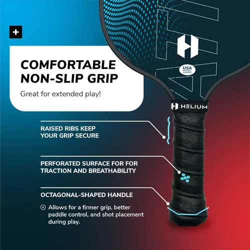 Miniatura 7 de Helium Paletas de pickleball de fibra de carbono profesionales - Certificado USAPA - Textura de alto giro, núcleo de panal ligero Atmos