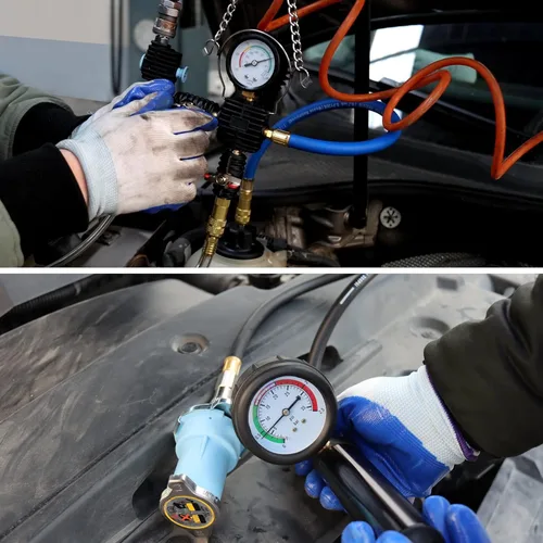 Miniatura 5 de JoyFans Probador de presión de radiador y sistema de refrigeración, herramienta neumática de recarga de refrigerante al vacío, kit automotriz de 33