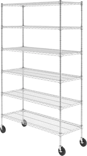 Miniatura 13 de SafeRacks - Estantes de almacenamiento certificados NSF, zinc, unidad de alambre de acero resistente con pies ajustables, estante para garaje