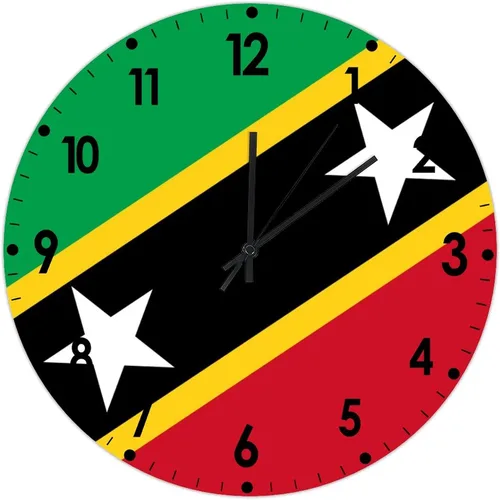 Miniatura 730 de Cheyan Reloj de pared con bandera de Canadá de 12 pulgadas, silencioso, sin tictac, de PVC, funciona con pilas, reloj redondo decorativo, regalo