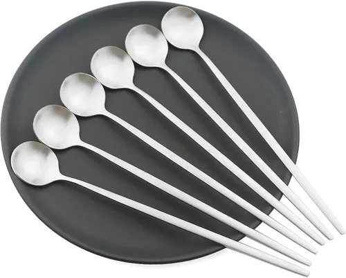 Miniatura 24 de Juego de 6 tenedores de postre de acero inoxidable de 3 dientes, juego de tenedores para frutas y tartas, 5.31 pulgadas, color plateado