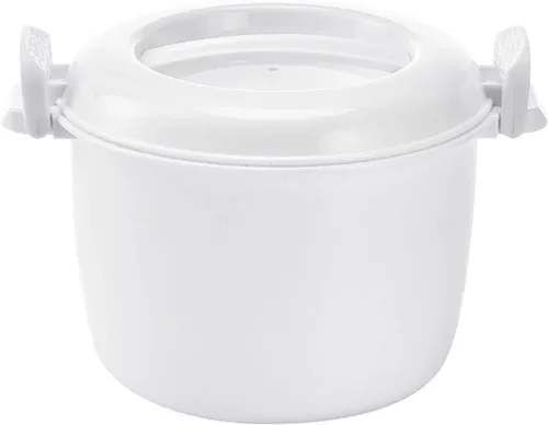 OSALADI - Arrocera para microondas, pequeño recipiente portátil de grado alimenticio de 1-2 litros para arroz, verduras, sopas, fideos, cocina