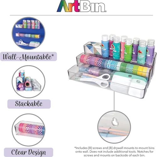 Miniatura 5 de ArtBin 6959AG - Organizador de pared y escritorio 2 en 1, organizador de escritorio para montar en pared de estadio, transparente, 1 organizador