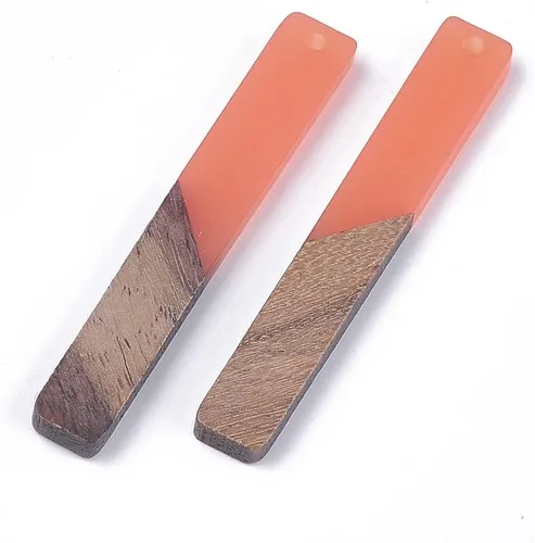 Miniatura 15 de Mega Pet Colgante de resina y madera de nogal para hacer joyas de bricolaje