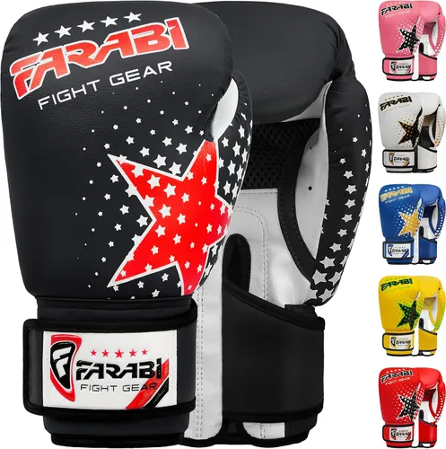 Farabi Sports Guantes de boxeo para niños, 6 onzas, guantes de boxeo para jóvenes, MMA, Muay Thai, guantes de boxeo para niños, lo mejor para