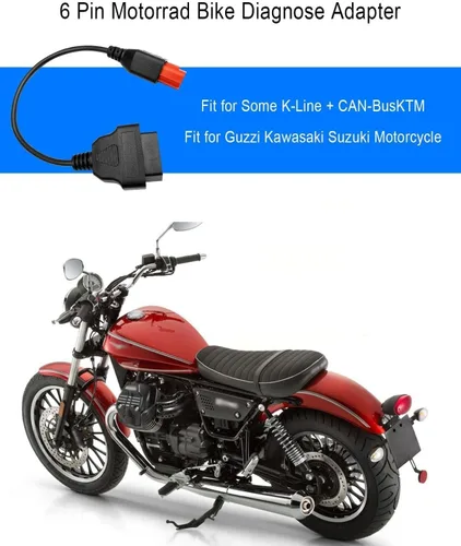 Miniatura 4 de Cable adaptador de 6 pines OBD2 para Guzzi Kawasaki Suzuki Yamaha Harley Davidson Piaggio Vespa motocicleta, conector Euro5 de 6 pines