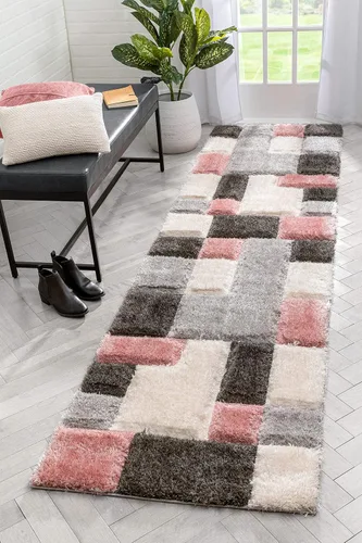 Miniatura 19 de Well Woven San Francisco Escondido Blush - Alfombra moderna geométrica texturizada 3D, gruesa y suave, 5 pies 3 pulgadas x 7 pies 3 pulgadas