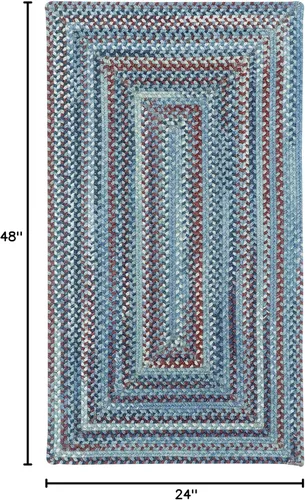 Miniatura 3 de Capel American Heritage Barn Blue - Alfombra trenzada rectangular concéntrica de 0 pies 24 pulgadas x 0 pies 48 pulgadas Azul granero