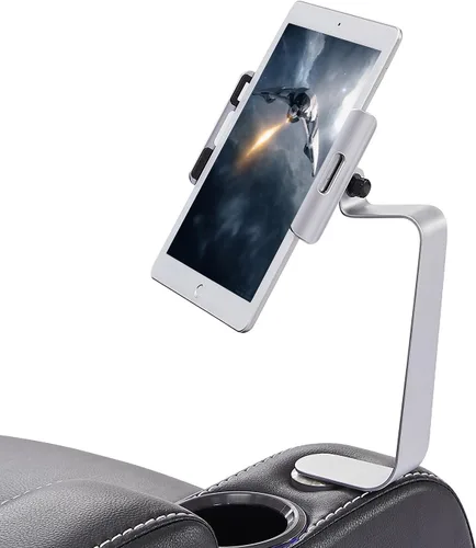 Miniatura 7 de Weilianda Serie de asientos de cine en casa, soporte giratorio para tableta y teléfono celular, accesorios para sofá, 2 juegos de plata