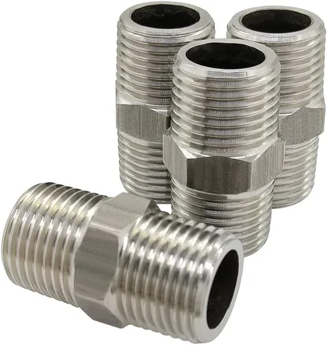 Miniatura 8 de Hooshing 4 piezas de pezón hexagonal 3/4 "macho NPT acero inoxidable 304 accesorios de tubería roscada para kit de preparación tubería casera