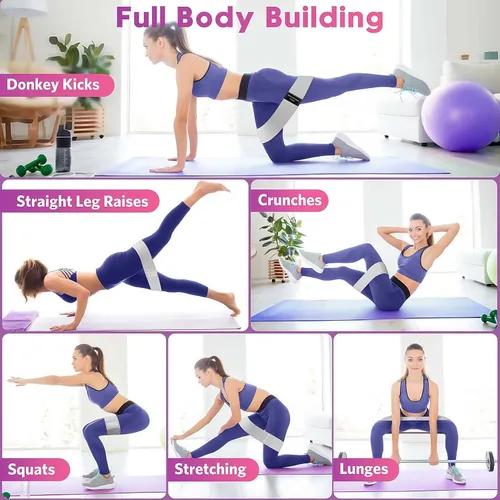 Miniatura 7 de Juego de Bandas de Resistencia Pull Up para Entrenamiento, 8 PC Bandas de Ejercicio Largas y Bandas de Tela para Glúteos para Entrenamiento