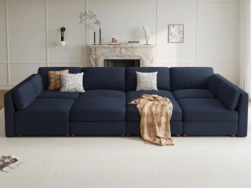 Miniatura 14 de Sofá biplaza extragrande de 83.5 pulgadas, sofás para sala de estar, sofá nube de felpilla de asiento profundo, sofá modular seccional, funda