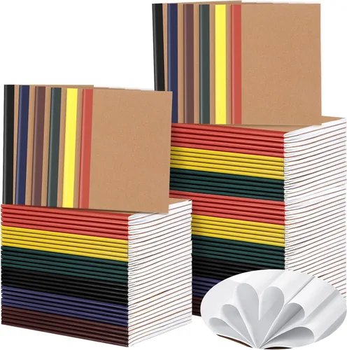 Miniatura 8 de Sherr Paquete de 200 cuadernos pequeños de estraza tamaño A6 en blanco sin forro, mini cuadernos de papel kraft, mini cuadernos de bocetos