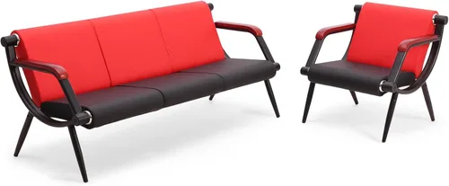 Miniatura 18 de wonline Banco de sala de espera, sillas de recepción de muebles de oficina con brazos, sillas de cuero adecuadas para clínica, aeropuerto, hospital