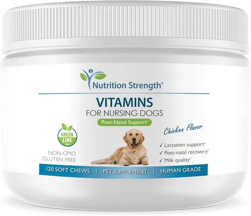 Vitaminas para perros lactantes para apoyar la lactancia y la recuperación posnatal, promover la calidad de la leche y cachorros saludables con