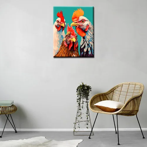 Miniatura 4 de Tucocoo Bumbers - Pintura de animales de granja para adultos, pintura acrílica por números, pintura acrílica, lienzo, decoración de cocina, gallo