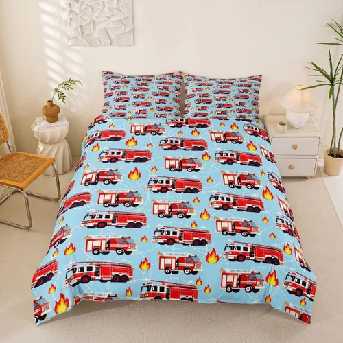 Miniatura 15 de Erosebridal Juego de ropa de cama de coche deportivo verde para niños, tamaño individual, funda de edredón de autos de carreras para niños