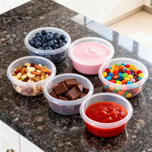 Miniatura 2 de Paquete de 6 recipientes reutilizables con tapas de 8 onzas para niños y adultos, recipientes de almacenamiento de alimentos para ensalada de avena