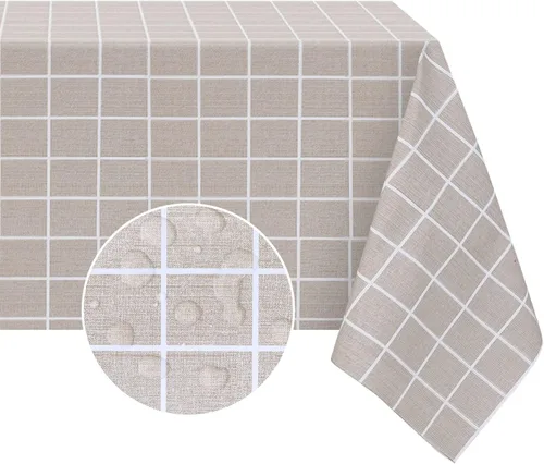 Miniatura 21 de Romanstile Mantel cuadrado de vinilo de verano, mantel de plástico impermeable a prueba de aceite, para exteriores, mantel de vinilo resistente