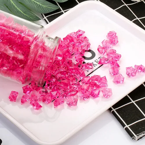 Miniatura 7 de 180-190 gemas falsas acrílicas multicolores, rocas de hielo trituradas, joyas de plástico para rellenos de jarrones, dispersión de mesa, relleno