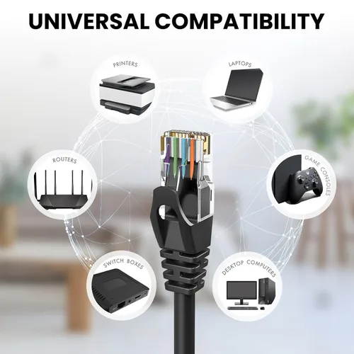 Miniatura 6 de Cable Ethernet Cat6 – Paquete de 10 unidades (5.9 ft) Cat 6 RJ45, LAN, Utp, red, parche, cable de Internet, 6 pies Multi - paquete de 10