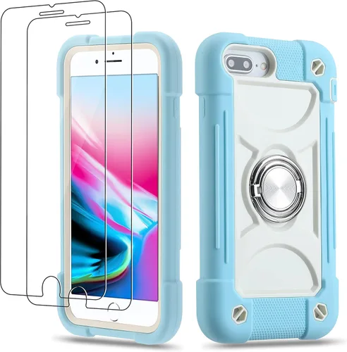 Miniatura 85 de Funda para iPhone Se3/iPhone Se2, iPhone 6/6S, iPhone 7/iPhone 8 de 4.7 pulgadas con soporte de anillo, con 2 protectores de pantalla resistentes