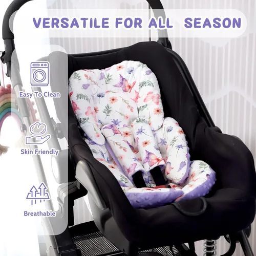 Miniatura 4 de Pea Pod Inserto de asiento de automóvil infantil con fundas para correa, todo en uno, reversible, soporte de cabeza de asiento de automóvil