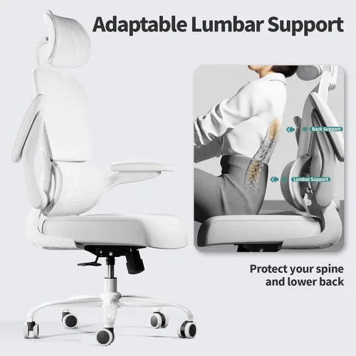 Miniatura 6 de TRALT Silla de oficina ergonómica, silla de escritorio de malla para el hogar de 330 libras, sillas de escritorio de oficina con ruedas, cómodas