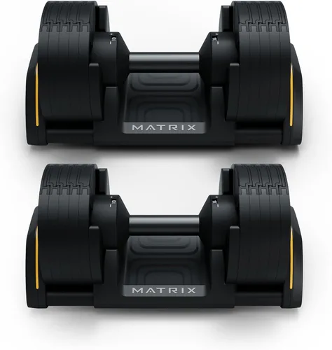 Miniatura 2 de Matrix Fitness DB50 - Mancuernas ajustables de 50 libras Ajustes rápidos para entrenamiento de fuerza y HIIT Reemplaza 10 pares de mancuernas