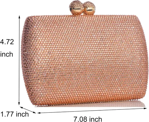 Miniatura 3 de Bolso de noche con diamantes de imitación completos para mujer, dije de cumpleaños, compromiso, boda, fiesta