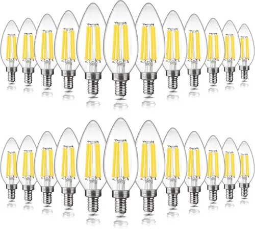 Miniatura 10 de ALAMPEVER Paquete de 6 bombillas para lámpara de techo, equivalente a 40W, foco E12 de candelabro, foco LED regulable de 330 lm, 2200 K blanco