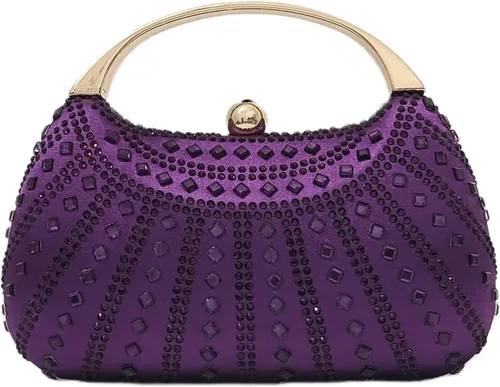 HUANG ZHUANG Elegante bolso de mano de cristal con diamantes de imitación para mujer, bolso de fiesta, boda, baile de graduación, bolsa brillante