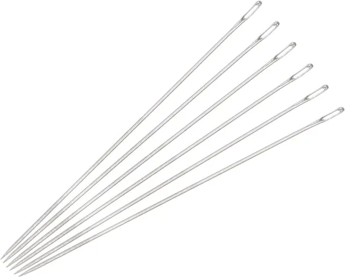 uxcell 60 agujas de abalorios finas, finas, largas, rectas para bordar, de acero inoxidable, 1.57 pulgadas