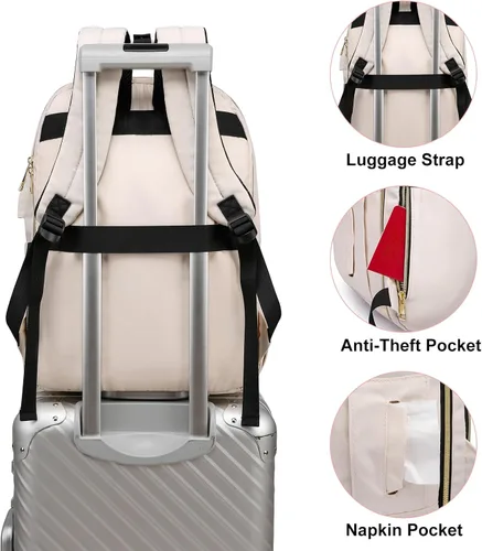 Miniatura 5 de YAMTION Mochila para mujeres y adolescentes, mochila escolar TSA para laptop con USB para estudiantes universitarios, negocios, oficina, trabajo